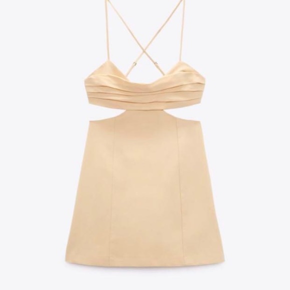 ZARA Linen Blend Dress with Cut-out - Picture 4 of 7